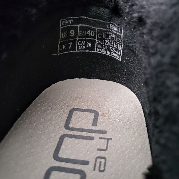 HEY DUDE Denny Leo Nut Boots Womens 9 Black Booties Leopard Faux Fur Lined - Picture 9 of 9